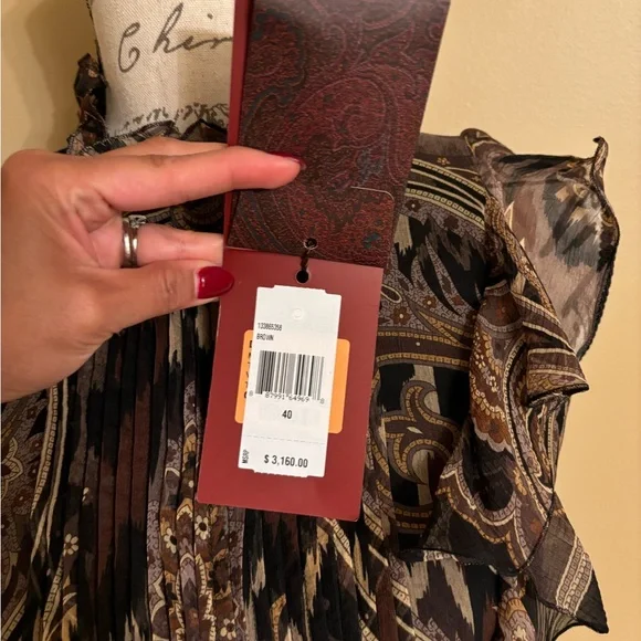 ETRO Paisley Print Dress In Black & Brown (Bag included)